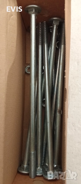 Коларски болтове с гайки – 12x300, DIN 603, поцинковани 20бр. (внос от Германия), снимка 1