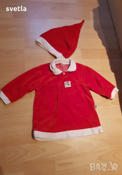 Коледна рокля с шапка за малка бебка , снимка 1