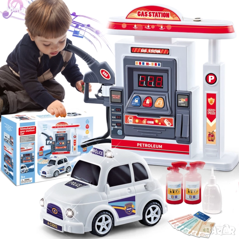 Бензиностанция и кола със звукови и светлинни ефекти ⛽️, снимка 1