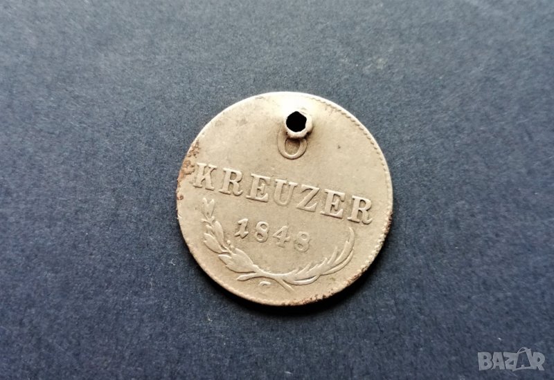 Австрийски сребърен   kreuzer - 1848 г, снимка 1