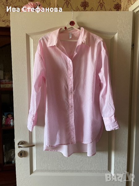 Нова oversized бебешко розова розов цвят риза овърсайз нежно розово рае , снимка 1