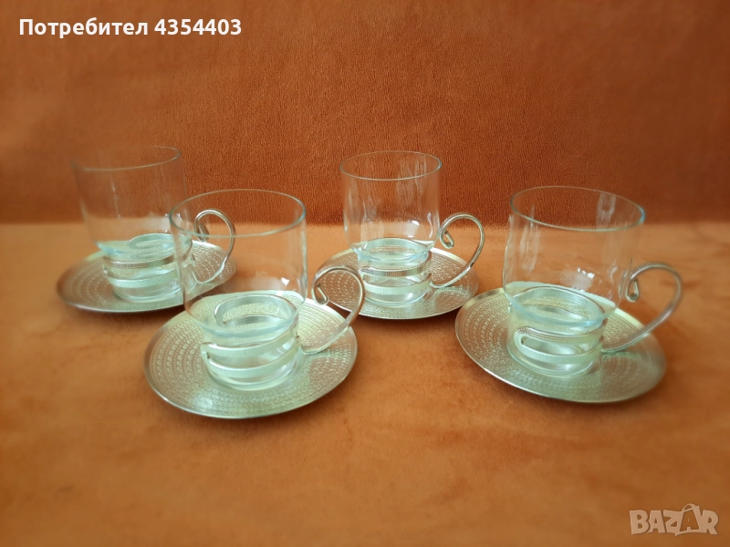 Руски стакани и подстакани 6 броя, снимка 1