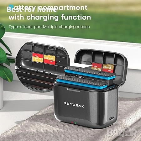 REYGEAK Батерия и зарядно за Insta360 X4, 2 броя преносими батерии с 2 порта, снимка 7 - Батерии, зарядни - 52926862