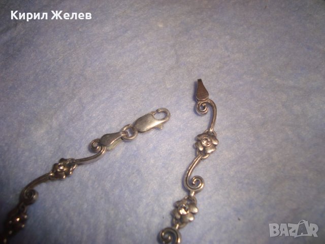 СТАРА СКЪПОЦЕННА АР НУВО ФЛОРАЛНА с ЧЕТИРИЛИСТНИ ДЕТЕЛИНКИ ГРИВНА СРЕБРО 900 РЪЧНА ИЗРАБОТКА 28715 , снимка 10 - Гривни - 37252456
