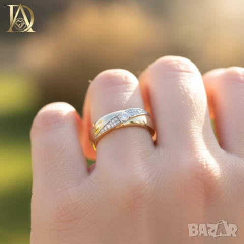 Нов Златен Пръстен с 0.25кт Естествени Брилянти , снимка 3 - Пръстени - 40090438