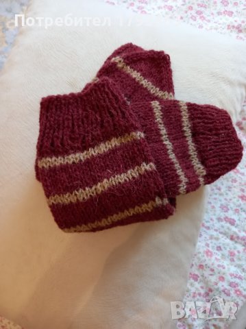 Ръчно плетени мъжки чорапи от вълна, размер 43, снимка 2 - Мъжки чорапи - 43128521