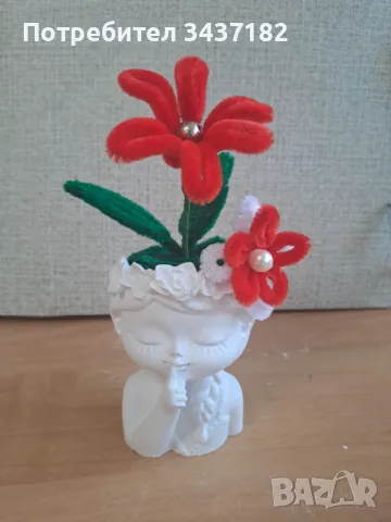 Плетени цветя , снимка 2 - Изкуствени цветя - 48998591