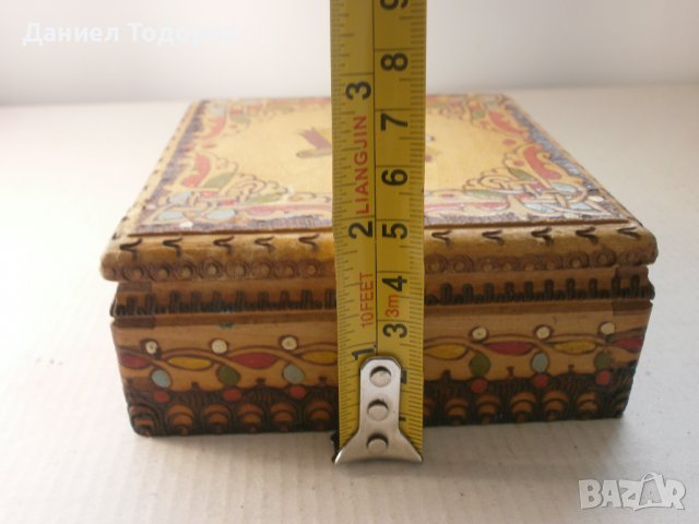 Стара  Дървена Табакера, Дървена  Кутия с Пирограф , снимка 6 - Табакери - 38384343