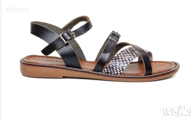 Дамски сандали със змийски принт, снимка 3 - Сандали - 40605405