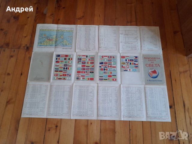 Стара политическа карта на света, снимка 5 - Други ценни предмети - 43008418