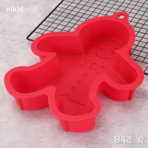 Голямо джинджифилово човече силиконов молд форма тава за кекс торта десерт сладкиш гипс , снимка 2 - Форми - 43094649