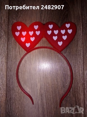 Диадема "Светещи сърца" , снимка 2 - Шноли, диадеми, ленти - 44013130