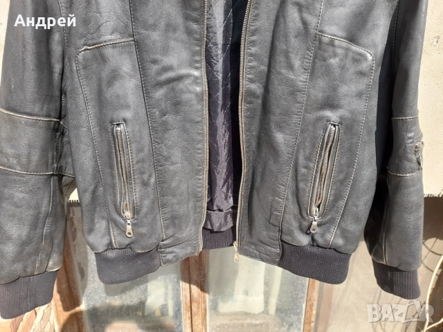 Мъжко кожено яке, снимка 3 - Якета - 52109391