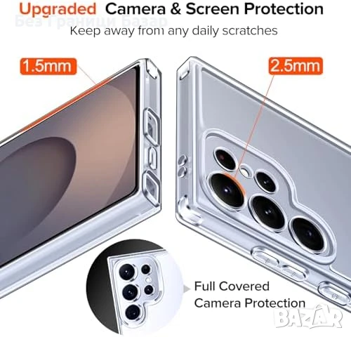 Нов Прозрачен кейс Samsung S25 Ultra 5G + 2 стъкла против удари Защита Самсунг, снимка 7 - Калъфи, кейсове - 51207995