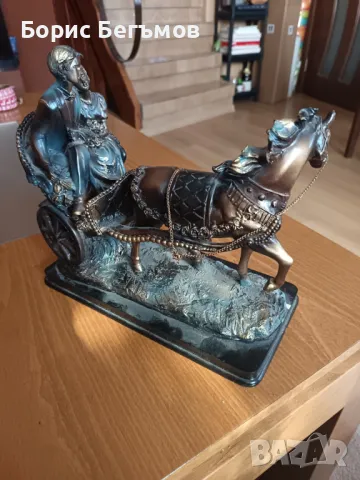 Статуетка кон с каляска, снимка 4 - Статуетки - 49627750