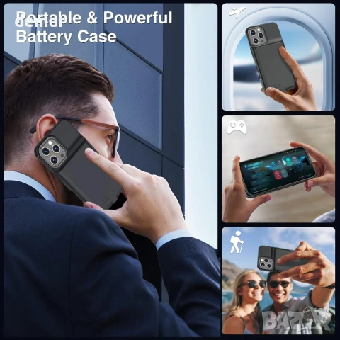 Калъф GIN FOXI с батерия за iPhone 16 Pro (6.3"), 15W, 8500mAh (черен), снимка 7 - Калъфи, кейсове - 50688562