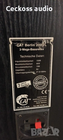 Тонколони CAT BERLIN 2000/L, снимка 4 - Тонколони - 53293105