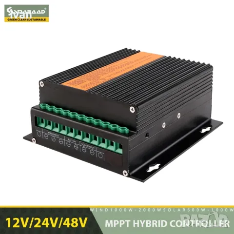 MPPT хибриден контролер за вятърна и слънчева енергия, 48V, 1500W вятър, 800W слънчева мощност, снимка 1 - Друга електроника - 49462301