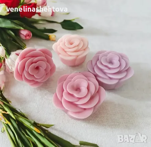 3D Малка красива роза Силиконов молд форма за свещи гипс сапун смола фондан за декорация на торта , снимка 2 - Форми - 49187391