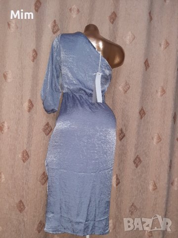 BUBBLEROOM 34 Оловно сиво синя рокля @, снимка 9 - Рокли - 38719889