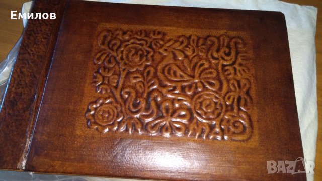 Албуми - за снимки/марки, релеф българска шевица, естествена кожа, ръчна изработка, снимка 2 - Колекции - 28214442