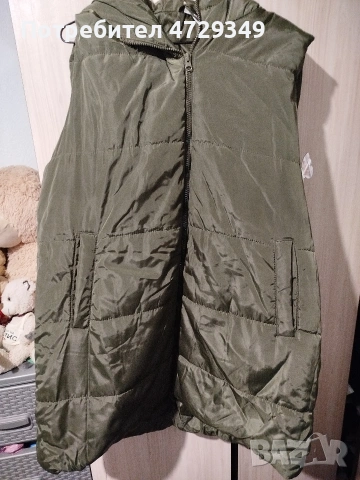 Дълъг дамски елек с качулка , снимка 5 - Елеци - 53444814