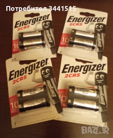 Литиева батерия Energizer Lithium 2CR5, 6V - 4 броя 