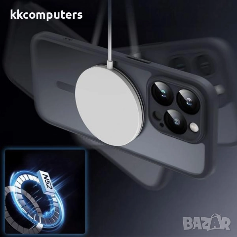 Калъф Go Boy Акрилен Силикон Мат MagSafe / Черна рамка / за iPhone 17 6.3 Баркод : 3132850, снимка 4 - Калъфи, кейсове - 52429757