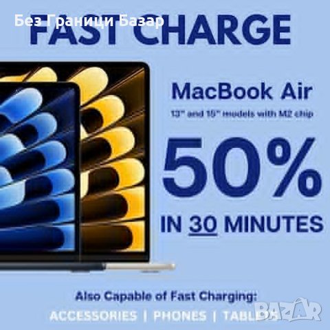Нов 61W USB-C Зарядно за MacBook Air и MacBook Pro Бързо зареждане, снимка 2 - Друга електроника - 43112517