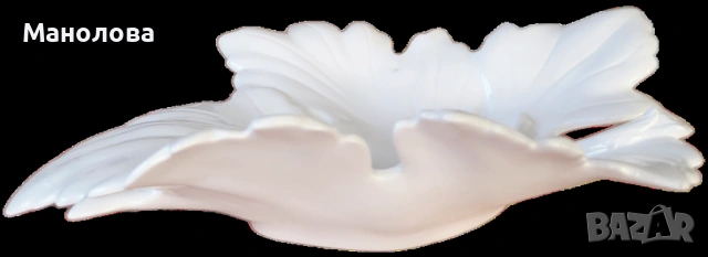 Керамична купа стилизиран лозов лист произведенa в Италия., снимка 4 - Чинии - 53461525