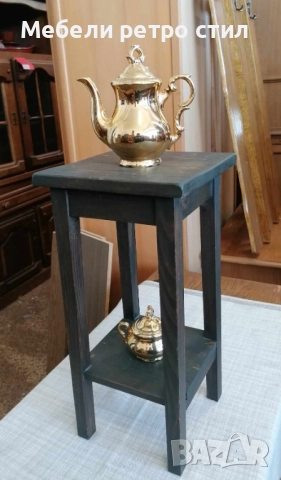 Семпла и стилна помощна масичка от дърво с долен рафт за съхранение. Подходяща за хол, спалня., снимка 2 - Маси - 52401837