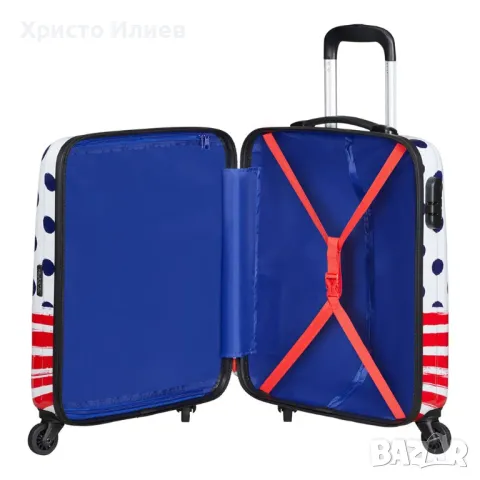 Твърд куфар Спинер American Tourister на 4 колела Disney 55 см ръчен багаж Minnie Mouse, снимка 5 - Куфари - 50313806