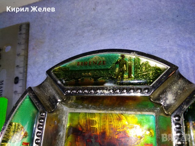 СТАР ЦИНКОВ ПЕПЕЛНИК СУВЕНИР от ИТАЛИЯ с ИЗГЛЕДИ от РИМ ПИЗА ФЛОРЕНЦИЯ ВЕНЕЦИЯ 42804, снимка 3 - Колекции - 43828094
