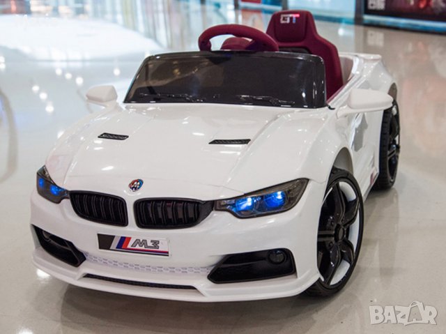Акумулаторен КОЛА тип BMW M3  Металик боя 12V с меки гуми с Кожена седалка MP3 плейър Модел 2022 г.	, снимка 13 - Детски велосипеди, триколки и коли - 37299379