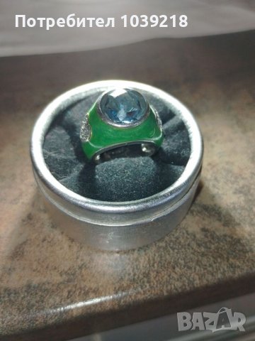 Масивен сребърен пръстен с аквамарин, снимка 6 - Пръстени - 43597275