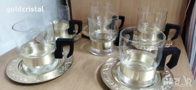 Ретро стъклени чаши за чай , снимка 2 - Антикварни и старинни предмети - 38806098