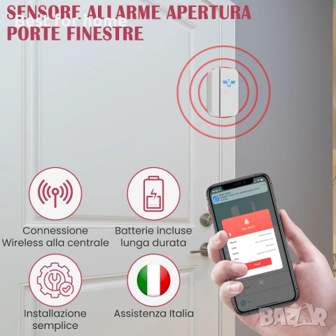 Безжична домашна аларма WiFi за крадци със сензори за врати и прозорци, снимка 7 - Други - 53559226