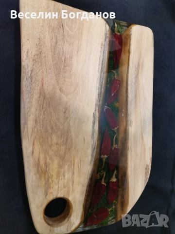 Дъска изработена от епоксидна смола и орех, снимка 3 - Други - 52809064