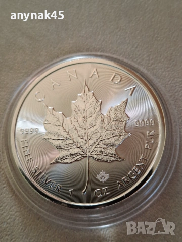 Сребро 1oz. Канада, снимка 3 - Нумизматика и бонистика - 53475038