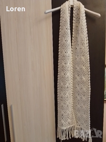 Ново!Бял руски шал материя изкуствена машинна плетка