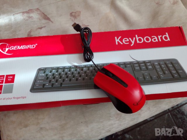 клавиатура и мишка, комплект, с кабел USB, GENBIRD