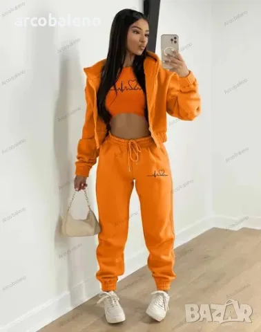 Дамски моден есенно-зимен комплект от три части, 10цвята , снимка 14 - Комплекти - 47636847