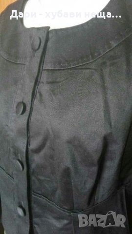 Черно късо сако с хастар, от сатениран памук🍀❤L,XL❤🍀арт.4388, снимка 6 - Сака - 37346349