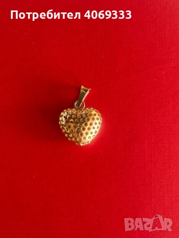 Златна Висулка сърце 1.07гр 14к