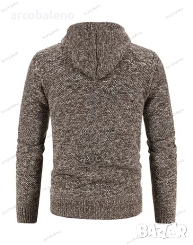 Ежедневно мъжко плетено яке с качулка и цип, 5цвята , снимка 14 - Якета - 47740924