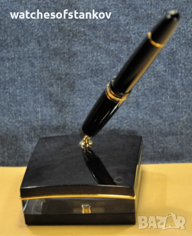 "MONTBLANC" 147 Traveler LeGrand Fountain pen&Desk Crystal Stand sets.