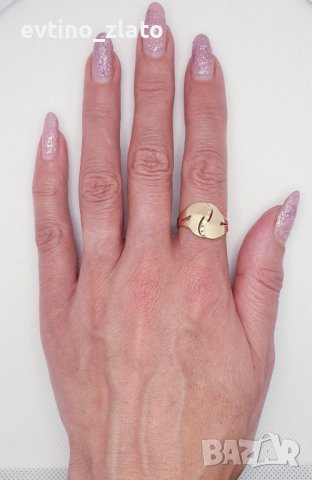 Дамски плътни златни пръстени, снимка 1 - Пръстени - 38540702