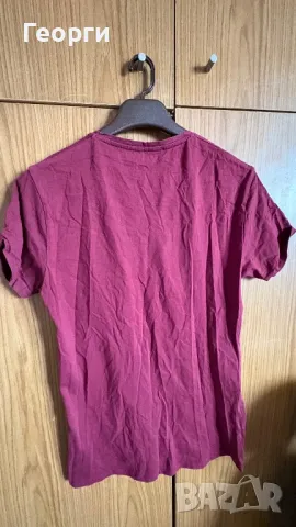 Виненочервена тениска, снимка 2 - Тениски - 49350961