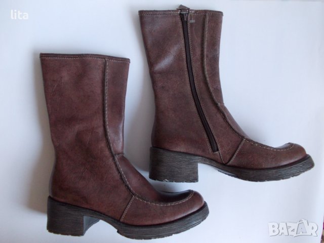 Кожени кежъл ботуши № 39 , снимка 3 - Дамски ботуши - 38618260
