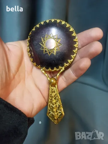 СТАРО ДАМСКО БРОНЗОВО АЖУРНО ОГЛЕДАЛО, снимка 6 - Други ценни предмети - 47640639